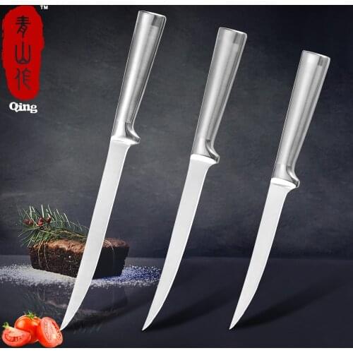 Qing 6" 7" 8" inch Fish Fillet Knife Stainless Steel Kitchen Knife Japanese Salmon Sashimi Knives Eviscerate Fish Boing Knives