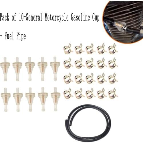 10PCS Universal Gasoline Filter Cup Motorcycle Petrol Gas Fuel Oil Filter for Moped Scooter Dirt Bike ATV Go Kart Utv