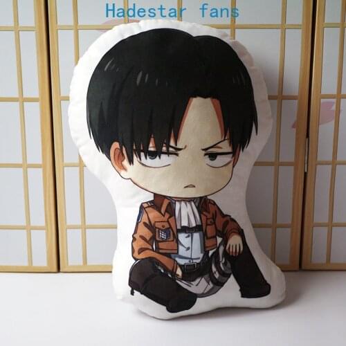 Anime Attack on Titan pillow toy short plush stuffed doll double sided pillowcase toy gift 48cm