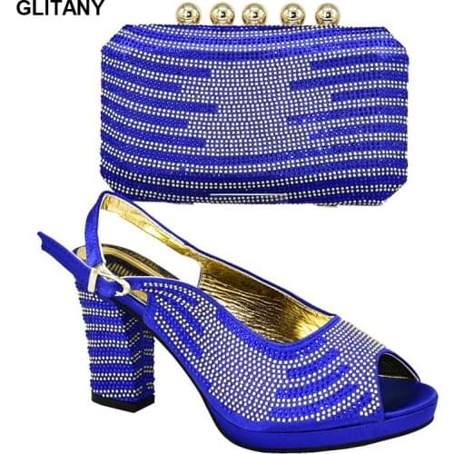 Italy African Shoe and Bag Set Luxury Shoes Women Designers Summer Shoes Women Shoes and Bag Set African Sets 2019 Buckle Strap