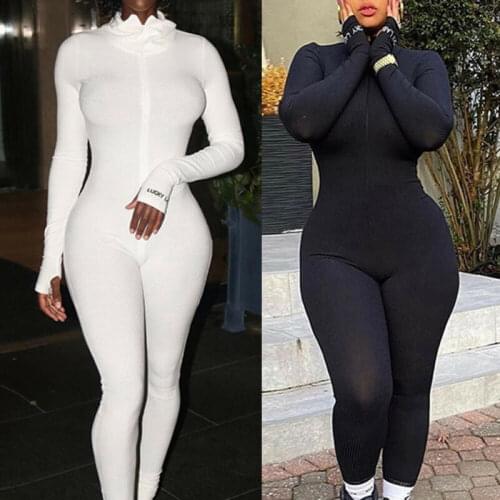 Womens Fashion Playsuit Bodycon Lady Long Sleeve Jumpsuit Romper Trousers Jogger Loungwear Tracksuit Ladies Casual Clothes