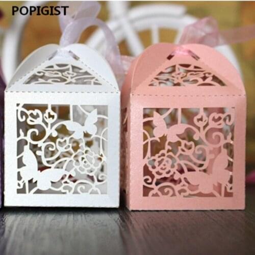 Butterfly Baby Shower Candy Box Wedding Favors Boxes With Ribbon Gifts For Guests Birthday Party Events Decoration 50