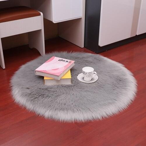 Sholisa Faux Fur Area Rug Fluffy Carpet Round Shape 6cm Pile Fluffy Carpet for Living Room Bedroom Sea Set Home Deco 6 Sizes