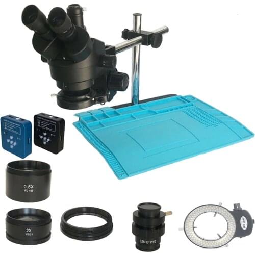 3.5X-90X Simul Focal Trinocular stereo microscope HDMI USB 34MP BGA Soldering Micrscopio camera PCB Cellphone repair