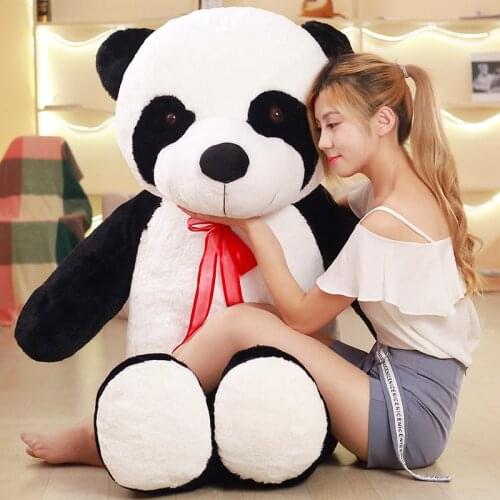Cute 80/100CM Big Giant Panda Bear Plush Stuffed Animal Doll Animals Toy Pillow Cartoon Kawaii Dolls kids Gifts