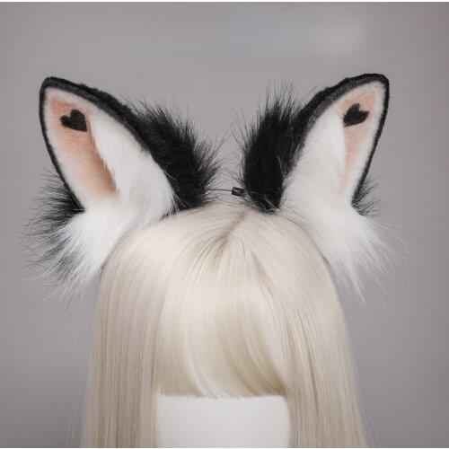 Kawaii Anime Accessories Cat Ears and Tail Cute Soft Lolita Headbands with Furry Fox Tail Anime Cosplay Props Halloween Costume