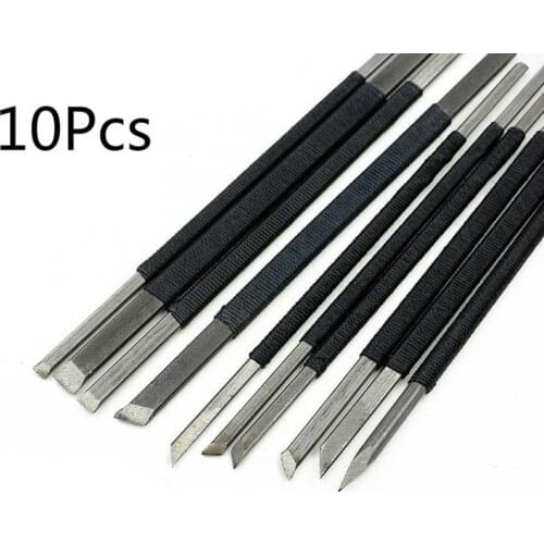10 Pcs Length 135mm Hardness HRC70 High Carbon Steel Carving Knife for Beginner Stone Carving Knife Seal Carving Knife