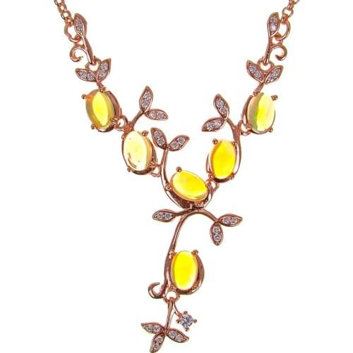 Opal Pendant Jewelry 925 Sterling Silver Fire Opal Necklaces For Women Natural Opal