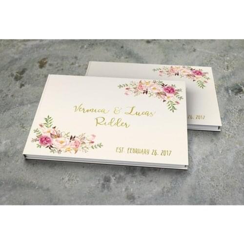 Peony Rustic Wedding Guestbook custom Floral bridal shower Planner Book keepsake album alternative birthday Guest sign in book