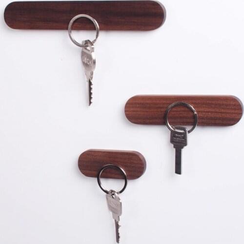 Simple black walnut beech home wall wooden key storage holder