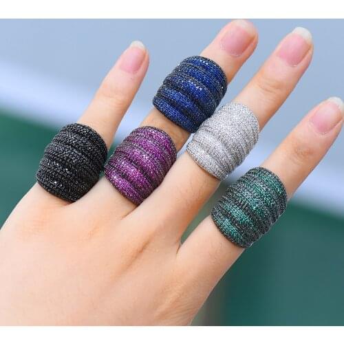 KellyBola Luxury Dubai Indian Ring Geometric Shape Wide Surface Finger Rings African Engagement Ring Wedding Ring Bague Femme