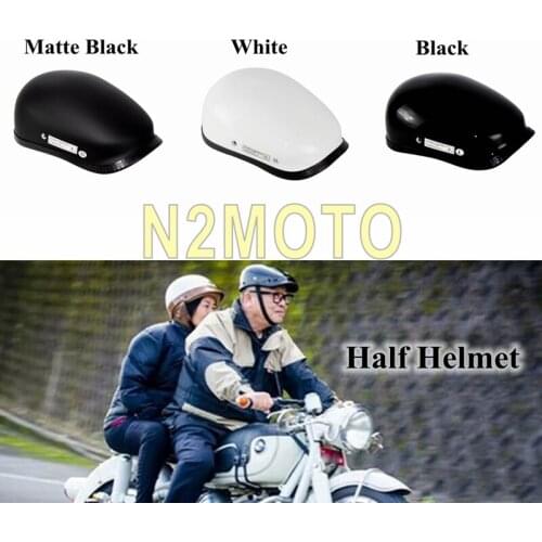 3 Color Half Face Vintage Motorcycle Helmet Fiberglass Shell Novelty Helmets For Unisex Cafe Racer Leisure Style Motobike Helmet
