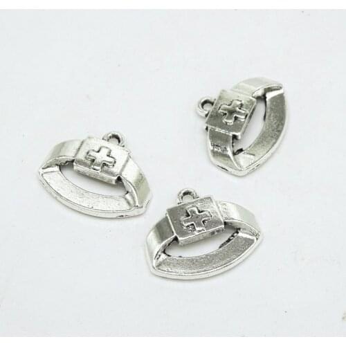 Tibetan Silver Charms Doctors hat Vintage silver zinc alloy metal pendant charms for diy jewelry making