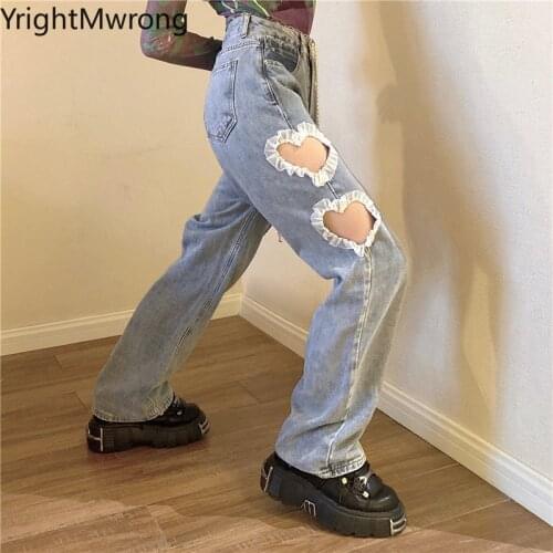 YrightMwrong Womens Ripped Jeans