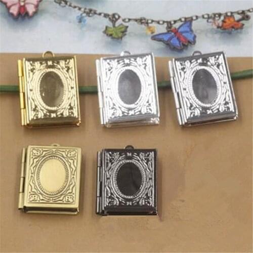 1pc Flower Book Photo Picture Charm Pendant Gift Frame Locket Jewelry Gifts