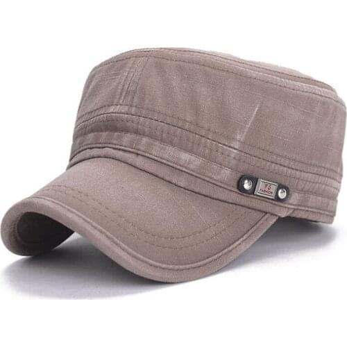 1Pc Mens Baseball Cap Army Cap Military Adjustable Flat Cap Men Solid Color Classical Style Sunscreen Sun Hat Casual Hat