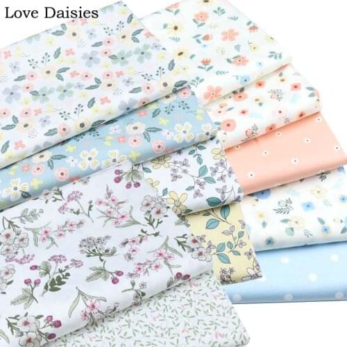 100% Cotton 60S Smooth Delicate Pastoral Small Pink Pink Purple Yellow Flower Dot Fabric for Kid Bedding Sheet Handwork Apparel