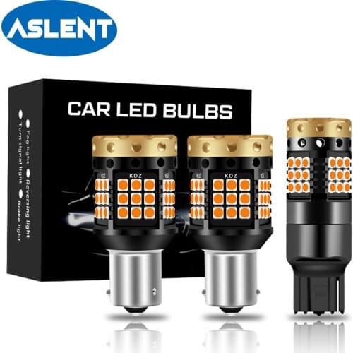 2pcs CANbus P21W Led PY21W BA15S Bau15s Amber Yellow 4000Lm Car LED Bulb Turn Signal Lights 1156 3030 SMD T20 W21W 7440 WY21W