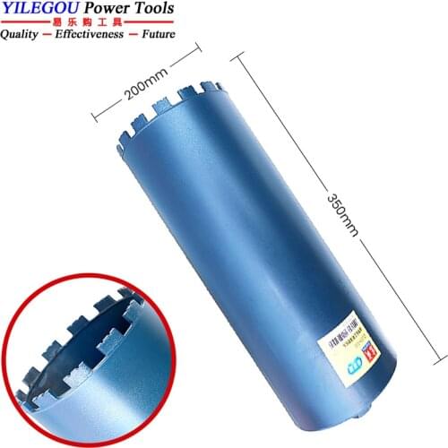 200 x 350mm Diamond Drill Bit With Water, Diameter: 200mm, Length: 350mm. Diamond Core Bit For Wall, Concrete, Bridge Drill Hole