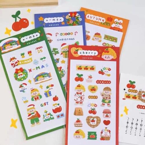 2021 New Arrival Cartoon Christmas Series PET Sticker Sheet for Card Making DIY Craft Photo Album Bullet Journal