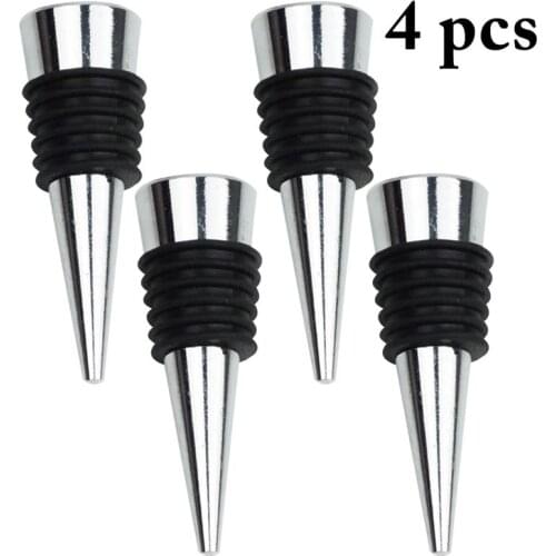 4pcs Bar Tools Wine Bottle Stopper Red Wine Bottle Stopper Twist Wedding Favor Gifts Twist Cap Plug Reusable Vacuum Sealed
