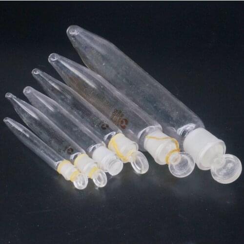 5ml 10ml 15ml 20ml 25ml 50ml 100ml Lab Glass Conical Bottom Centrifuge Tube Scaled With Stopper Glassware