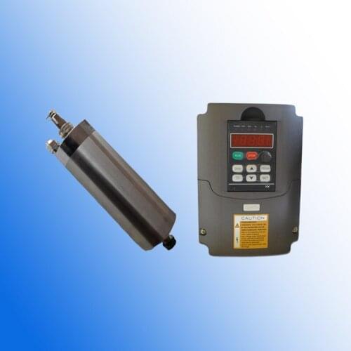 800w 24000rpm ER11 65mm 110V water cooling spinel motor&1.5kw 1phase 110V VFD inverter CNC kits