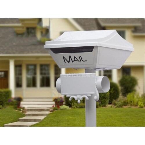 White Security Stand Floor Mailbox Postbox Metal Aluminium Outdoor Letterbox Garden Park Newspaper Mail box Letter Box 1024B