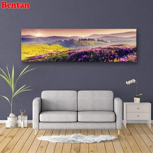 Large DIY Diamond Embroidery Flower Mountain Diamond Painting Cross Stitch full round/square Mosaic diamond Sunrise Landscape