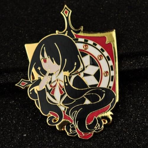 Anime DATE A LIVE Tokisaki Kurumi Nightmare Metal Badge Theme Button Brooch Pins Collection Medal Costume Souvenir Cosplay Gifts