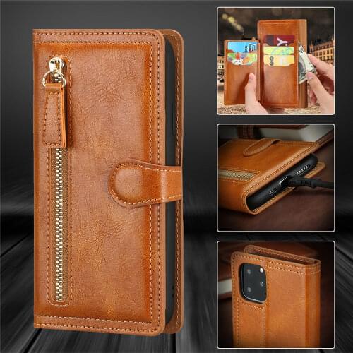PU Leather Case for iPhone 12 Pro Max 11 Xr X Xs max SE 6 7 8 Plus Magnet Flip Cover Wallet Zipper Card Slot Funda iPhone12 Mini