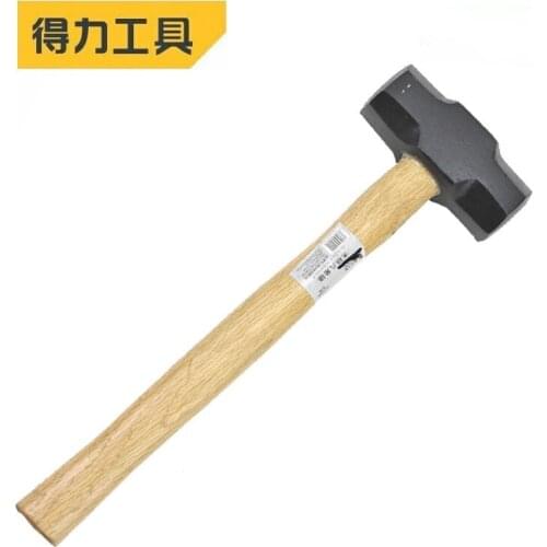 Deli Heavy Duty Wooden Handle Sledge Hammer 1Pcs Forged Steel Octagon Hammer Square Head Big Hammer Masonry Hammer High Quality
