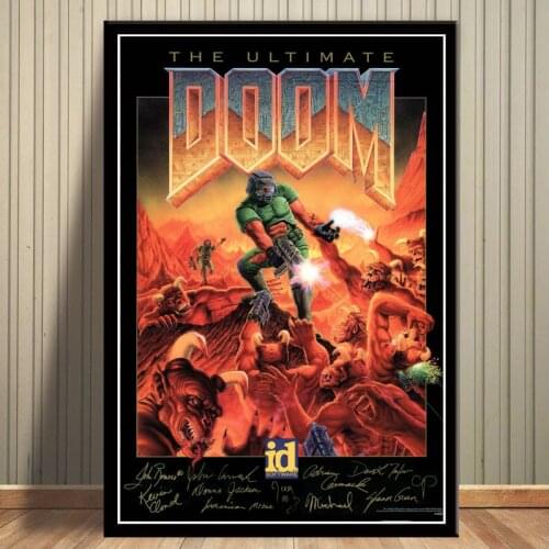 Halo Video Games The Ultimate Doom Classic Canvas Painting Posters and Prints Wall Art Picture for Living Room Decor Cuadros