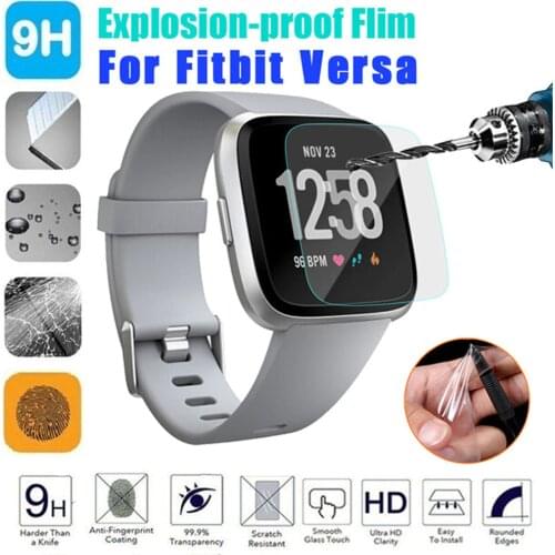 HD Tempered Glass LCD Screen Protector Film 9H For Fitbit Versa fitness tracker fitness bracelet fitness watch activity tracker