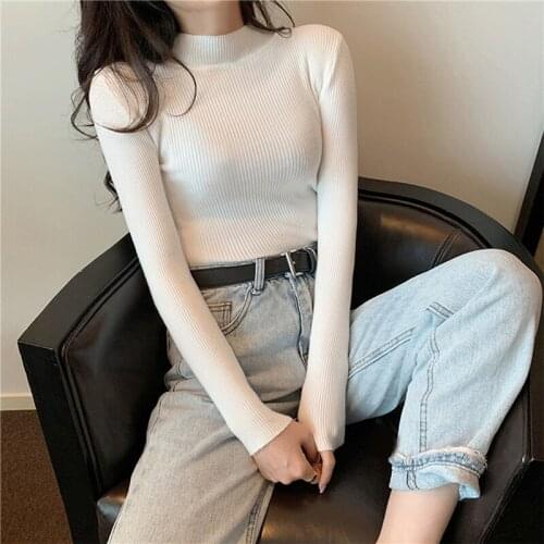 Korean Elasticity Casual Jumper Fashion Slim Turtleneck Warm Female Sweaters Tops Autumn Winter Women Pullovers Knitted Sweater