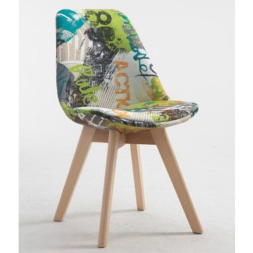 Creative Household Coffee Chair Modern Design Solid Wood Dining Chair Leisure Modern Simple Backrest Chair