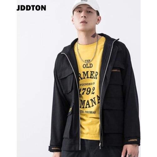 JDDTON Autumn Mens Bomber Jackets Multiple Pockets Casual Loose Windbreaker Hip Hop Fashion Brand Outwear Male Streetwear JE544