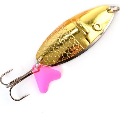 FTK Double Spoon Lure Metal Fishing Lure With Treble Hook 21g 28g 35g Pike Spinner Bait Jigging Hard Baits For Carp Fishing