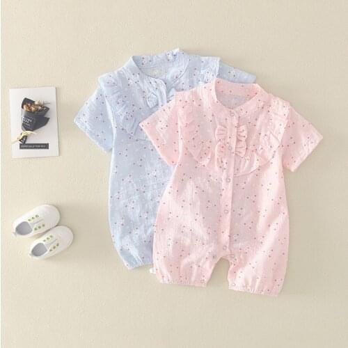 2021 New Baby Girl Summer Clothes Baby Princess Western Thin Piece One-piece Clothes Baby Romper Baby Girl Outfit