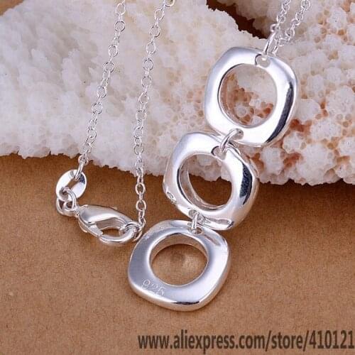 P053_2 Lucky Charm Silver Color Pendants For Women Sterling Jewelry Necklace Accessories Fashion Pendant Three Quartet /fjsaoaza