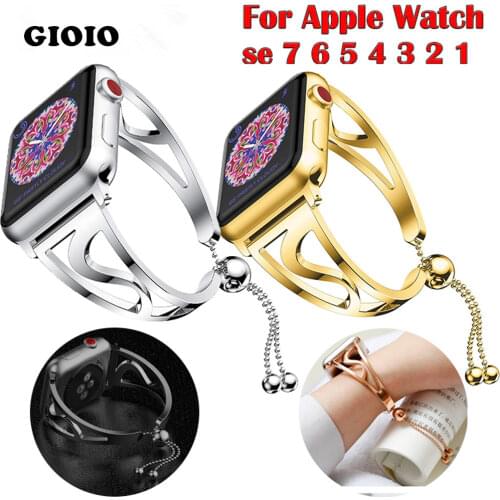 Women Strap for Apple Watch 6 Band 38mm 42mm serice 5 4 3 Stainless Steel strap for apple watch strap 44mm 40mm 2 1