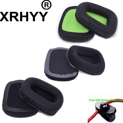 XRHYY Replacement Ear Pad Earpads Cushion Earpad For Razer Chimaera Electra Analog Gaming Headsets + Free Rotate Cable Clip