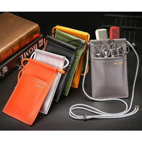 Brilljoy Hairdressing Scissor Storage Bag Fashion Hair Stylist Pocket PU Leather Pouch Scissors Bag Adjustable Strap Bag New