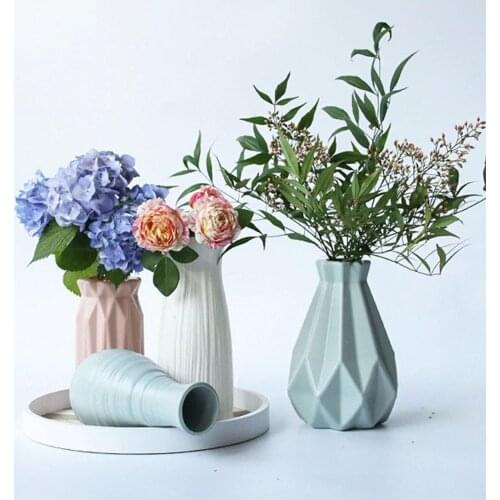 Nordic Vase for Dried flowers Origami Minimalist Home Decor Geometric Plastic Vase Birthday Housewarming Scandinavian Planter