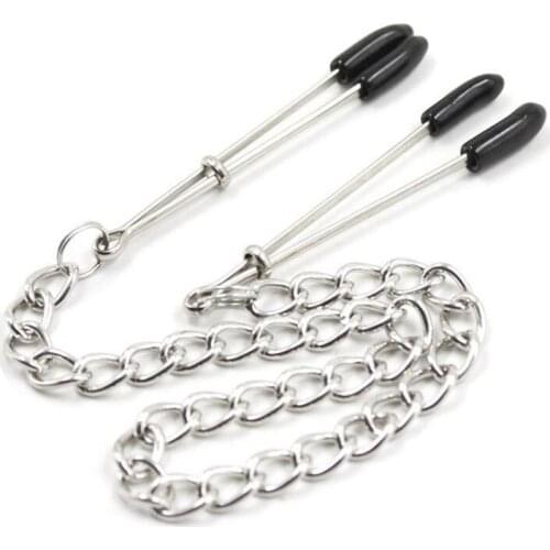 Women Metal Chain Torture Nipple Clamps Fetish Papilla Clip Erotic Nipple Clamp BDSM Bondage Teasing Pinzas Pezones Adult Games