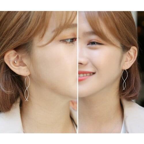 Vintage Lines Stud Earrings For Women Silver Color Geometric Earrings Brinco Trendy Fashion Jewelry Gifts