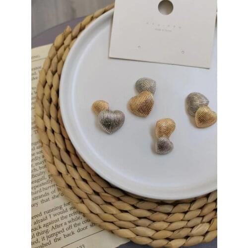 Heart Gold Metal Large Buttons For Clothing Coat Dress Sweater Vintage Decorative Buttons Wedding Sewing Accessories Wholesale