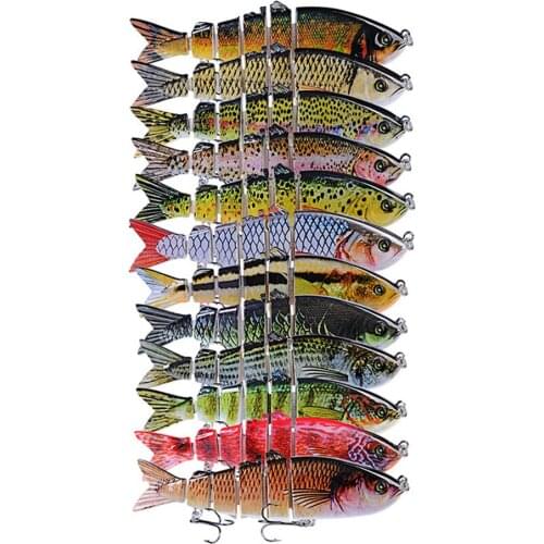 12cm 18.5g Multi Joint Plastic Simulation Fish Fishing Bait Hard Lure with Hooks
