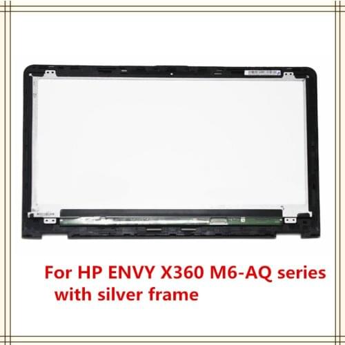15.6" FHD IPS LCD Touch Screen Digitizer Assembly+Bezel For HP ENVY X360 M6-AQ003DX M6-AQ005DX M6-AQ103DX Color Silver