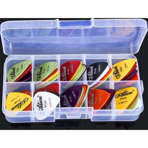 20/24/30/40/50pcs Guitar Picks 1 Box Case Alice Acoustic Electric Bass Plectrum Mediator Musical Instrument Thickness